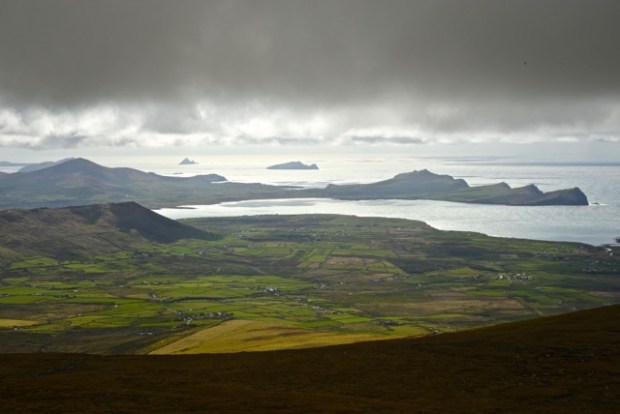 The view west to the Blasket Islands from Mt Brandon